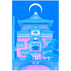 VAPOR95 Twilight Pagoda Poster Posters