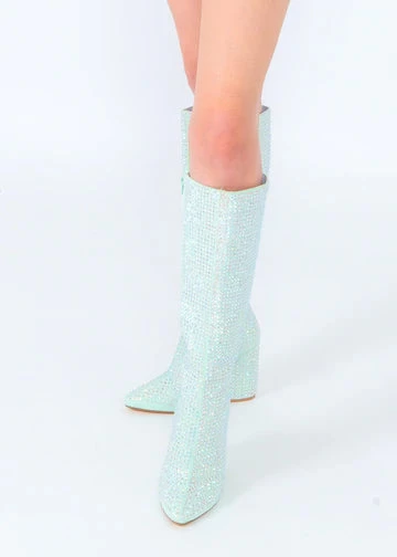 SPARKL Rhinestone Knee High Boots Shoes