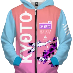 T6 All Over Print Zip Up Hoodies Kyoto Koi Zip Up Hoodie