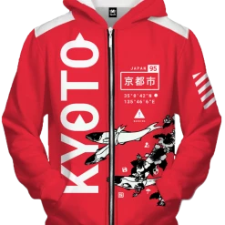 T6 All Over Print Zip Up Hoodies Kyoto Koi Zip Up Hoodie