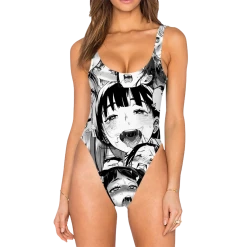 T6 Swimsuits Neo Ahegao High Legged One Piece Swimsuit
