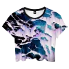 T6 Crop Tops Fractal Land Crop Top