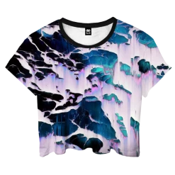 T6 Crop Tops Fractal Land Crop Top