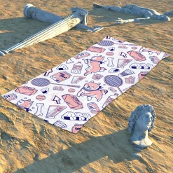 T6 Shiba Picnic Beach Towel