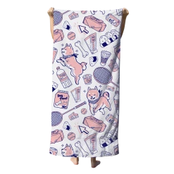 T6 Shiba Picnic Beach Towel