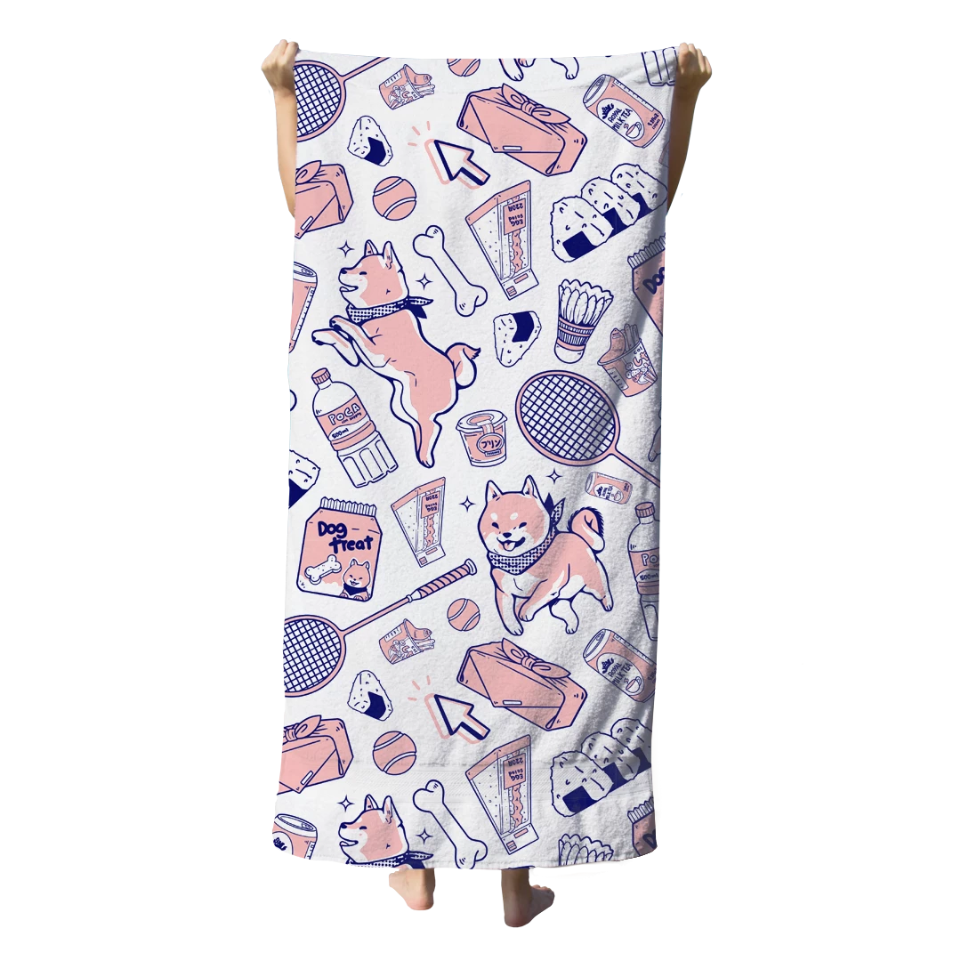 T6 Shiba Picnic Beach Towel