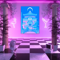 VAPOR95 Twilight Pagoda Poster Posters