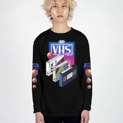 DTG Graphic Long Sleeve Tees VHS World Long Sleeve Tee