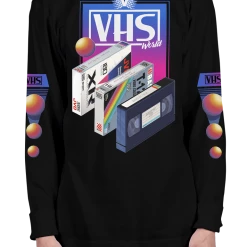 DTG Graphic Long Sleeve Tees VHS World Long Sleeve Tee