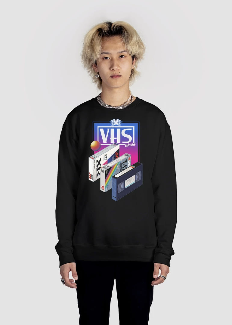DTG VHS World Sweatshirt Graphic Sweatshirts