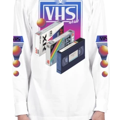 DTG Graphic Long Sleeve Tees VHS World Long Sleeve Tee