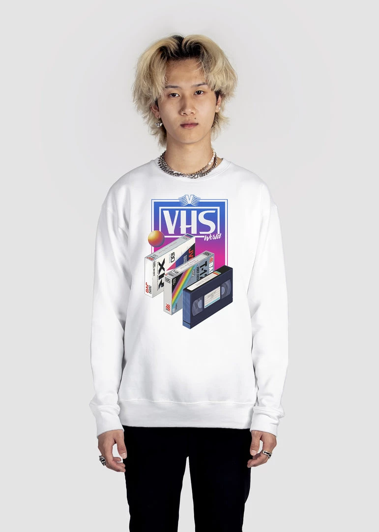 DTG VHS World Sweatshirt Graphic Sweatshirts