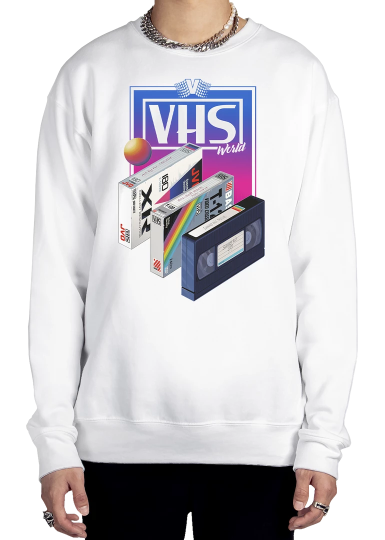 DTG VHS World Sweatshirt Graphic Sweatshirts