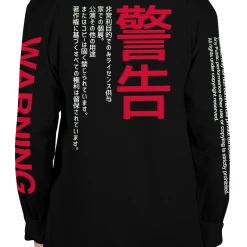 DTG Graphic Long Sleeve Tees WARNING! Long Sleeve Tee