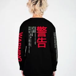 DTG Graphic Long Sleeve Tees WARNING! Long Sleeve Tee
