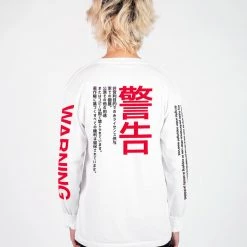 DTG Graphic Long Sleeve Tees WARNING! Long Sleeve Tee