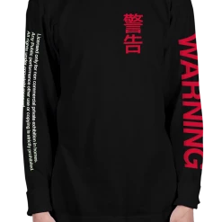 DTG Graphic Long Sleeve Tees WARNING! Long Sleeve Tee