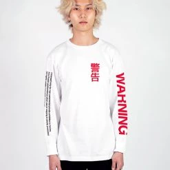 DTG Graphic Long Sleeve Tees WARNING! Long Sleeve Tee