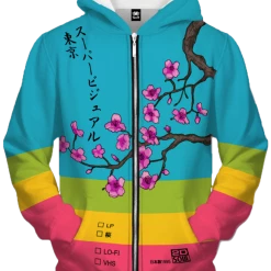 T6 Supervisual Zip Up Hoodie All Over Print Zip Up Hoodies