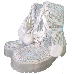 SPARKL Shoes Rhinestone Combat Boot