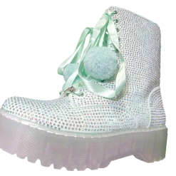 SPARKL Shoes Rhinestone Combat Boot