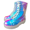 SPARKL Shoes Iridescent Combat Boot