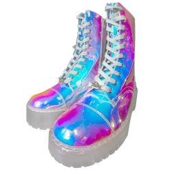 SPARKL Shoes Iridescent Combat Boot