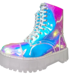 SPARKL Shoes Iridescent Combat Boot