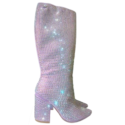 SPARKL Rhinestone Knee High Boots Shoes
