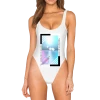 T6 Trash Economy High Legged One Piece Swimsuit Swimsuits